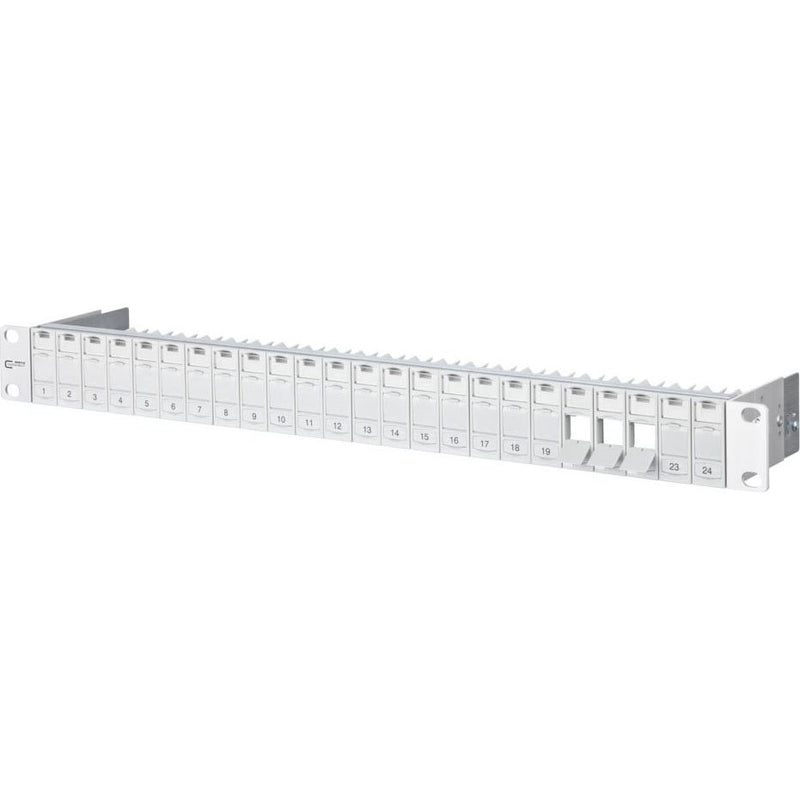 Metz Connect - Frontpanel/Patchpanel leer (Schaltschrank) Patchfeld modul 24Port TN MPP24-7035-leer 1HE RAL7035 leer