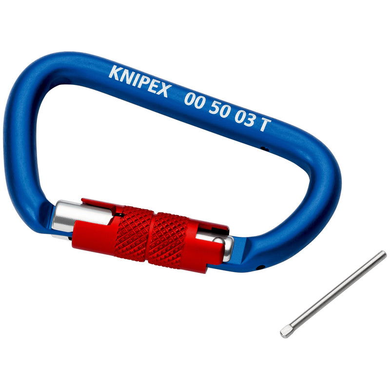 Knipex - Karabinerhaken Werkzeug-Sicherungssystem 00 50 03 T BK 2 Stück, Gewicht 28g