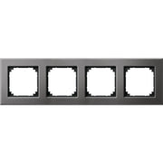 Merten - Abdeckrahmen Metallrahmen 4f.rho/gr 475414 waage/senkrecht