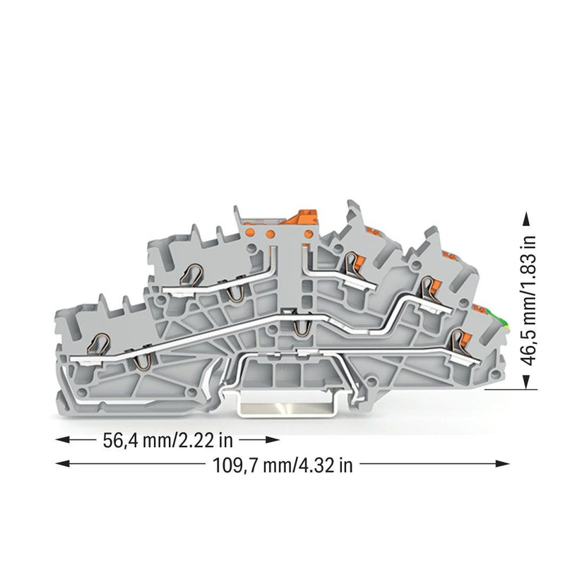 WAGO - Installations-Etagenklemme Installationsetagenklemme 2203-6544 2,5 mm² Hybrid − 50 Stück