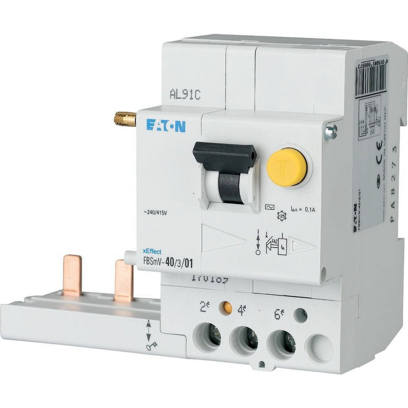 Eaton - Fehlerstromschutzblock FI-Auslöseblock für FAZ FBSMV-40/3/01-A 40A 100mA 3polig