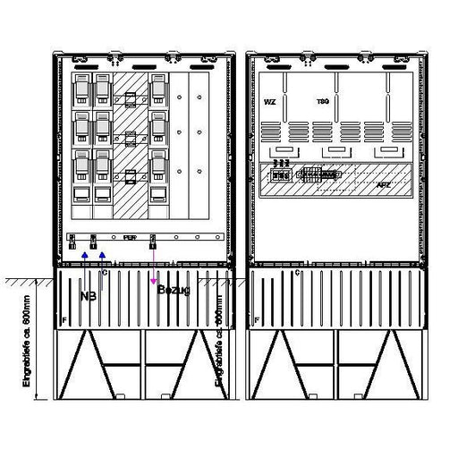 GSAB Elektrotechnik - Zähler-Komplettschrank Wandlermessung 08.W630.88S 630A