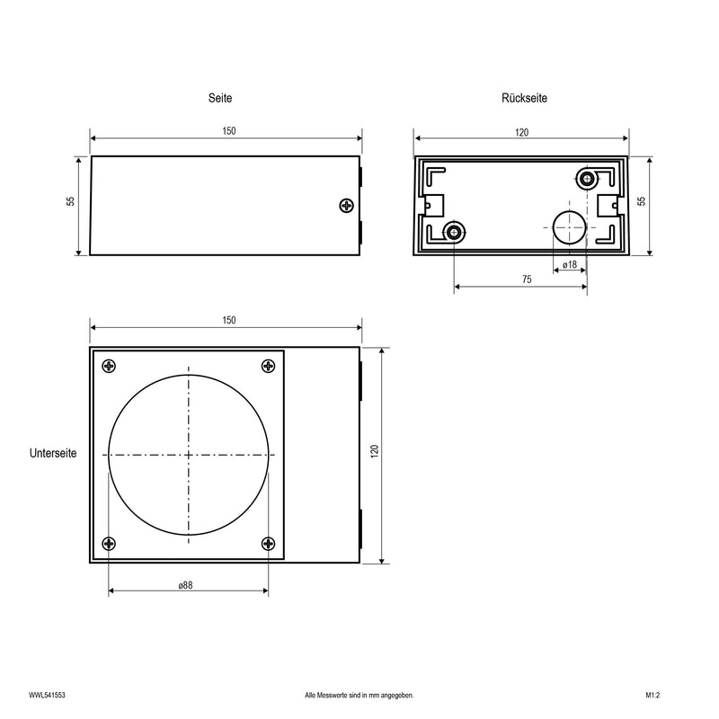 EVN Lichttechnik - Decken-/Wandleuchte Wandleuchte WWL541553 anthrazit