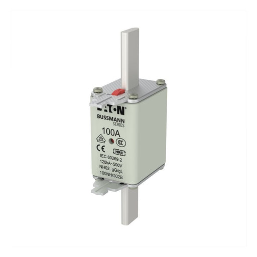 Eaton - Messersicherung Sicherungseinsatz Nieders. 100A 500V #100NHG02B 100A AC 500V 120kA − 3 Stück