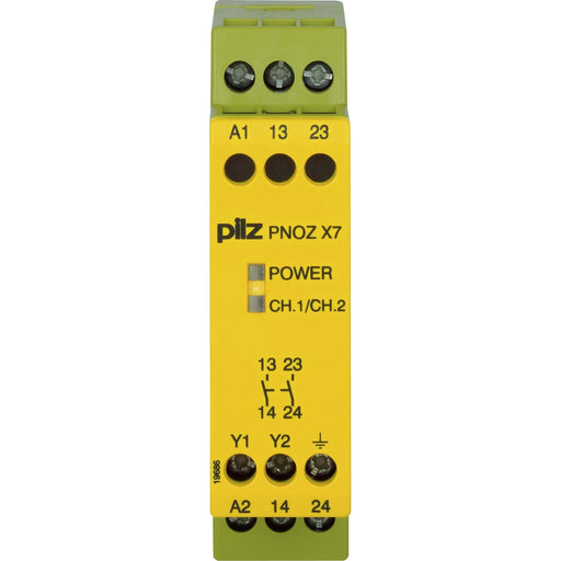 Pilz - Gerät zur Überwachung von sicherheitsgerichteten Stromkreisen Not-Aus-Schaltgerät PNOZ X7 #774053 110VAC 2n/o