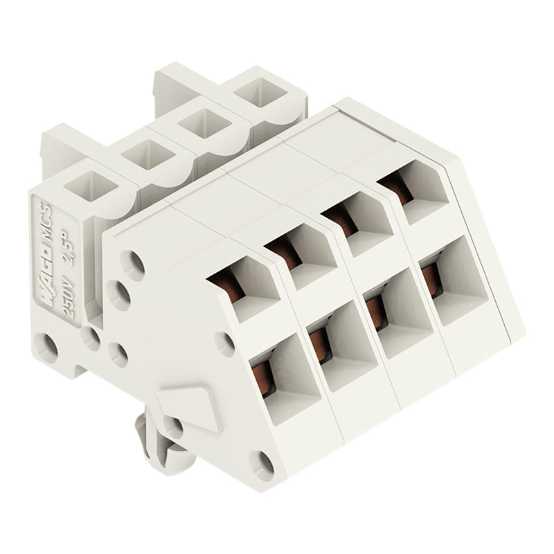 WAGO - Kabelsteckverbinder für Leiterplattensteckverbinder 1-Leiter Federleiste 721-304/008-000 CAGECLAMP 2,5mm²,lgr − 50 Stück