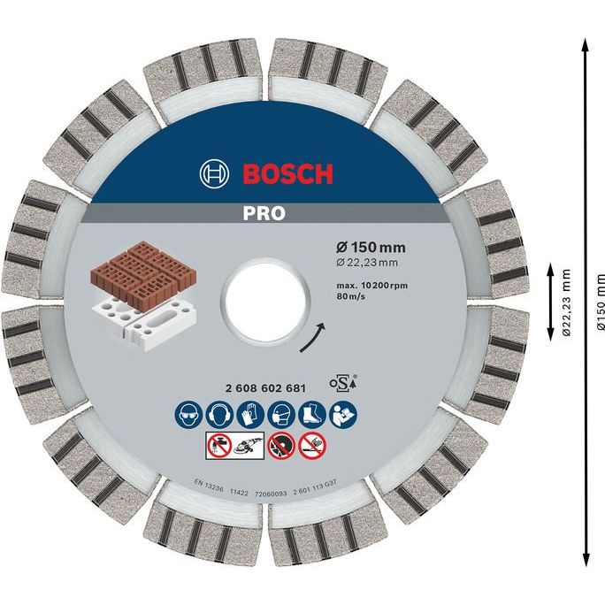Bosch - Trenn-/Schleifscheibe Diamanttrennscheibe 2608602681 PRO Abrasive