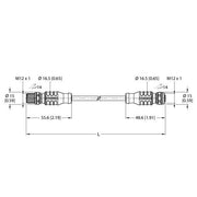 Turck - Rundsteckverbinder, feldkonfektionierbar (Industriesteckverbinder) Busleitung RSC RKC 572-10M (DeviceNet, CANopen)