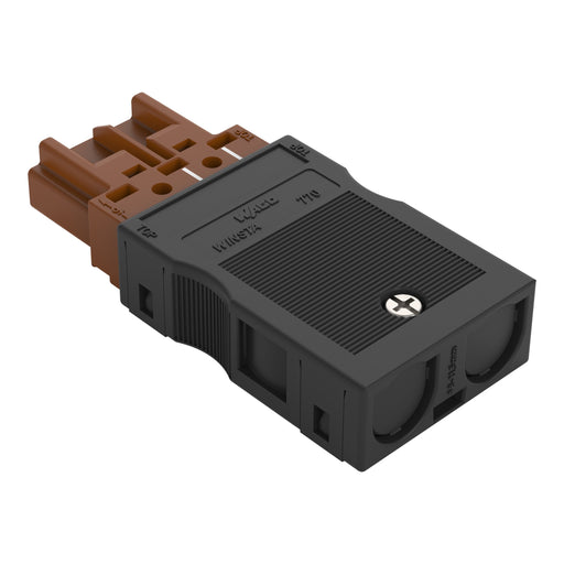 WAGO - Steckverbinder für steckbare Gebäudeinstallation Brückungsstecker 770-1373/146-000 3-polig,braun − 25 Stück