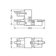 WAGO - Kompaktverteiler für steckbare Gebäudeinstallation h-Verteiler 4-polig 890-995 Kod. A,weiß − 50 Stück