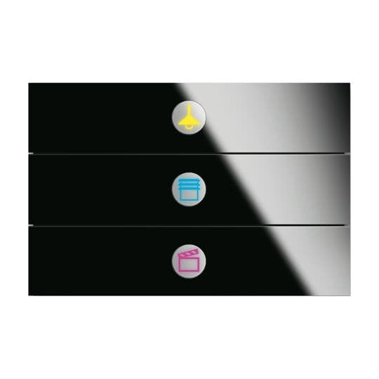 Busch-Jaeger - Bussystem-Tastsensor Bedienelement 3fach 6342-825-101 Glas schwarz