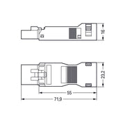 WAGO - Steckverbinder für steckbare Gebäudeinstallation Steck. m. Zugentlastungsg. 890-114 4-polig,schwarz − 50 Stück