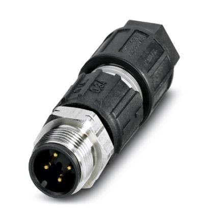 Phoenix Contact - Rundsteckverbinder, feldkonfektionierbar (Industriesteckverbinder) Sensor-/Aktor-Steckverb. SACC-M12MS #1440753 4-pol.St.gerade M12