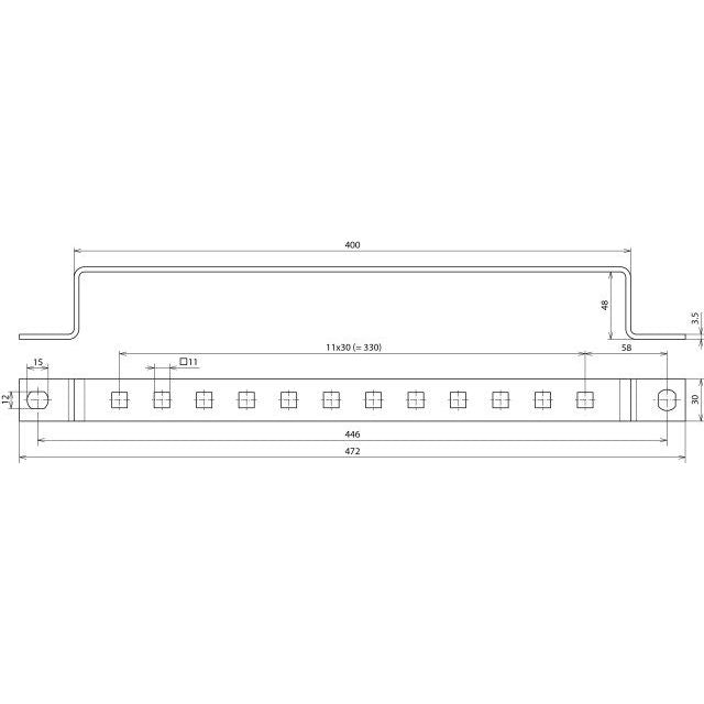 DEHN - Zubehör/Ersatzteile für Erdung und Blitzschutz Erdungsschiene ES 12AP 11X11 V2A NIRO, 1x12 Anschl