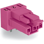 WAGO - Leiterplattensteckverbinder Buchse für Leiterplatten 890-883/011-000 abgew.,3-polig,pink − 100 Stück