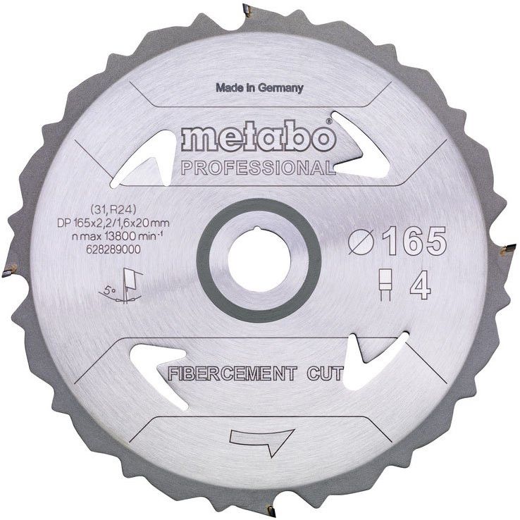 Metabowerke - Kreissägeblatt FibercementCutProf 628289000 4DFZ 5 Grad