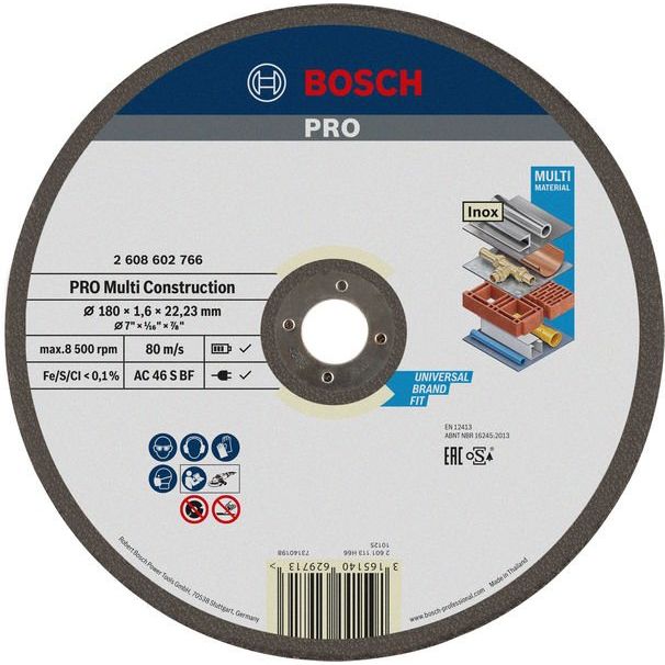 Bosch - Trenn-/Schleifscheibe PRO Multi Material 2608602766 Trennscheibe 180 x