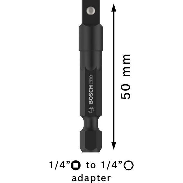 Bosch - Verlängerung für Steckschlüssel-Einsätze, Steckschlüssel, Knarren PRO Socket Adapter mit 2608522562 Kugelverbindung 1/4