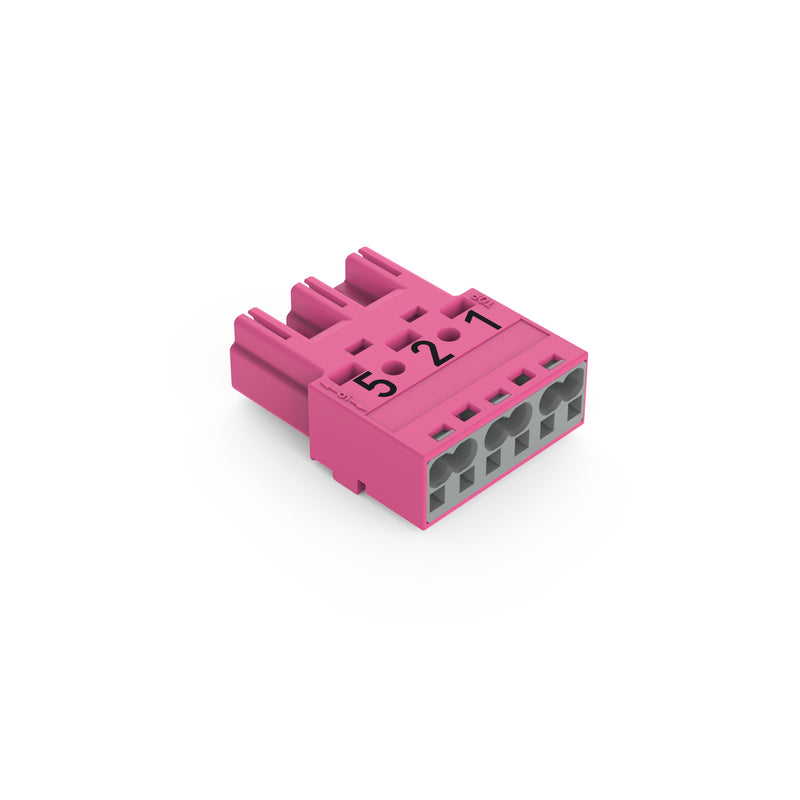 WAGO - Steckverbinder für steckbare Gebäudeinstallation Stecker 3-polig 770-293/081-000 Kod. B,pink − 100 Stück