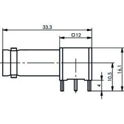 Telegärtner - Koax-Steckverbinder BNC-Winkelbuchse 100023541 75Ohm löt f.gedr.Sch − 5 Stück