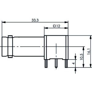 Telegärtner - Koax-Steckverbinder BNC-Winkelbuchse 100023541 75Ohm löt f.gedr.Sch − 5 Stück