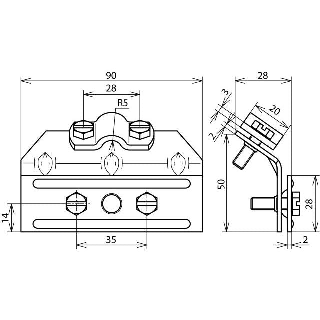 DEHN - Anschlussklemme für Blitzschutz Schneefanggitterklemme 343 007 Cu 3-13mm