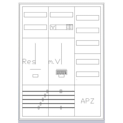 ABN - Zähler-Komplettschrank Zählerschrank S37ZA611 3Pkt 1Z 1R 1V 1APZ