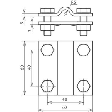 DEHN - Verbinder für Blitzschutz Kreuzstück St/tZn KS 8.10 FL30 STTZN f.Rd 8-10/Fl 30mm