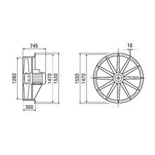 Maico - Wandventilator für Industrie und Gewerbe Axialventilator DAS 125/6 Drehstr. DN1250