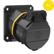 Walther Werke - CEE-Anbausteckdose (IEC 60309) CEE NEO Anbaudose schräg FW511404CC 16A 4P 4h IP54