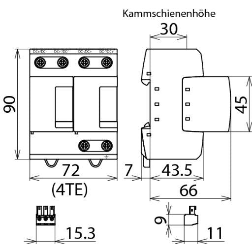 DEHN - Blitzstromableiter für Energietechnik Blitzstromableiter DSE M 2P 60 FM koordiniert,Typ 1