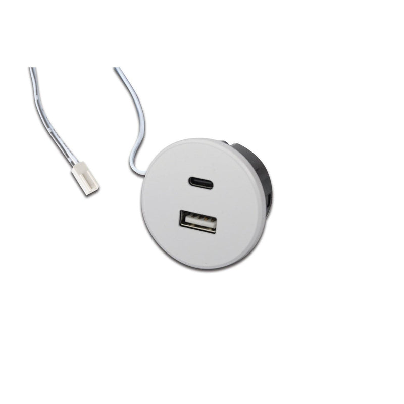 Hera - USB-Spannungsversorgung USB-A + USB-C Steckdose 21700101101 weiß