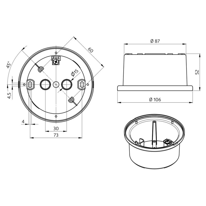 BEG Brück Electronic - Zubehör/Ersatzteile für Bewegungsmelder Aufputzdose 92121 weiß