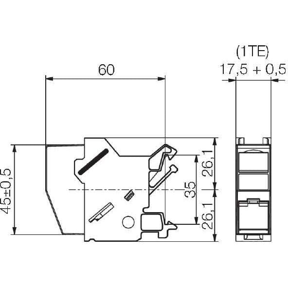Weidmüller - Kommunikationstechnik-Adapter Tragschienen-Outlet IE-XM-ST/ST Cat. 6