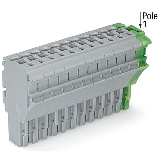 WAGO - Ein- und mehrpolige Klemmenleiste 1-Leiter-Federleiste 2022-115/000-036 4 mm²,gr/gn-ge − 25 Stück