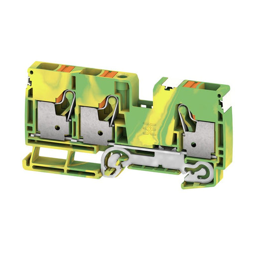 Weidmüller - Schutzleiter-Reihenklemme Klemme A3C 10 PE DL PUSH IN, 10 mm² − 25 Stück