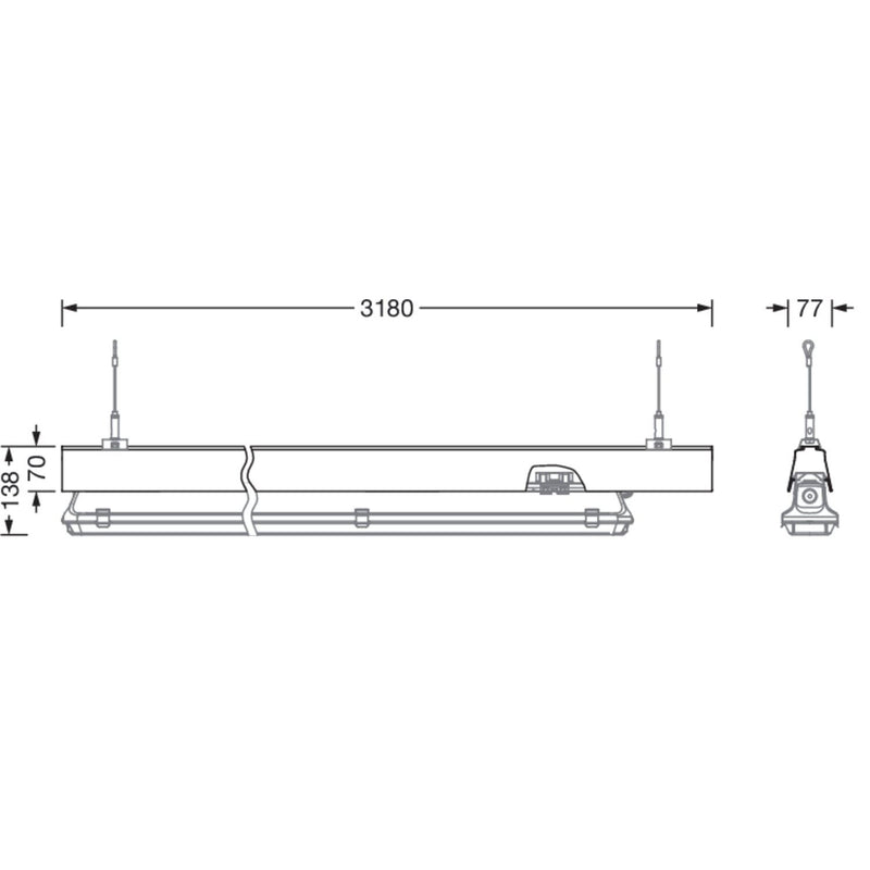 Siteco - Tragschiene für Lichtbandsystem Montageschiene 58FS002