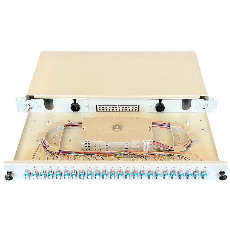 Paschke - Patchpanel LWL Spleissbox ausziehbar 19" 442405-4K-24SA 24xLCd OM3 AQUA