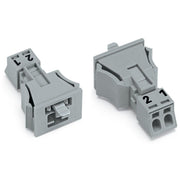 WAGO - Geräteanschluss für steckbare Gebäudeinstallation Snap-In-Stecker 890-752 2-polig,Kod. B,grau − 50 Stück