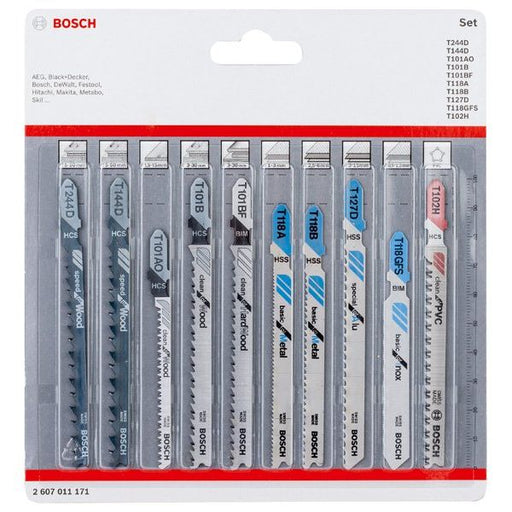 Bosch - Sägeblatt Sortiment Stichsägeblatt-Set All 2607011171 in One, 10-teilig