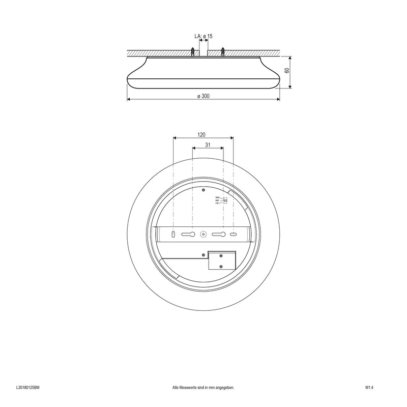 EVN Lichttechnik - Decken-/Wandleuchte LED-Anbauleuchte L30180125BM m. Bewegungsmelder