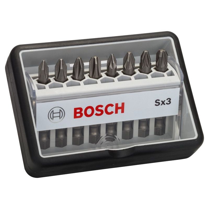 Bosch - Bit-Set 8-tlg. Schrauberbit-Set, 2607002558 Robust Line Sx PH/PZ