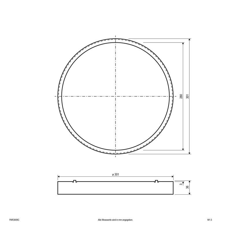 EVN Lichttechnik - Mechanisches Zubehör/Ersatzteile für Leuchten Gehäusering PAR3009C