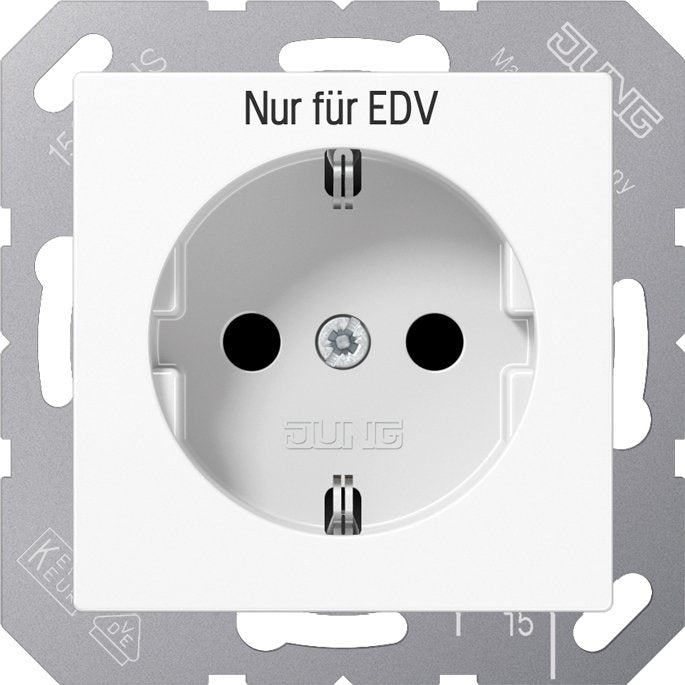Jung - Steckdose SCHUKO-Steckdose Aufdr.EDV A 1520 EDV WW alpinweiß
