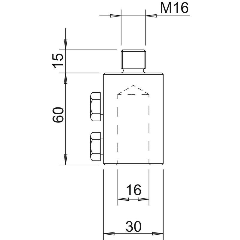 OBO Bettermann - Anschlussklemme für Blitzschutz Anschlussstück 101 A-16 f.16mm GFK-Stangen − 10 Stück