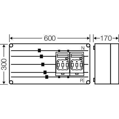 Hensel - Sicherungslasttrennschalter mit Gehäuse NH-Sicherungsgehäuse Mi 6428 2xNH00 3polig, 630A