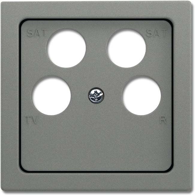 Busch-Jaeger - Einsatz/Abdeckung für Kommunikationstechnik Zentralscheibe gr/metal 1743/10-04-803 Abdeckung