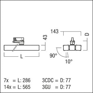 Zumtobel Group - Downlight/Strahler/Flutlicht LED-Strahler SCENO 2X7 #42188502 830