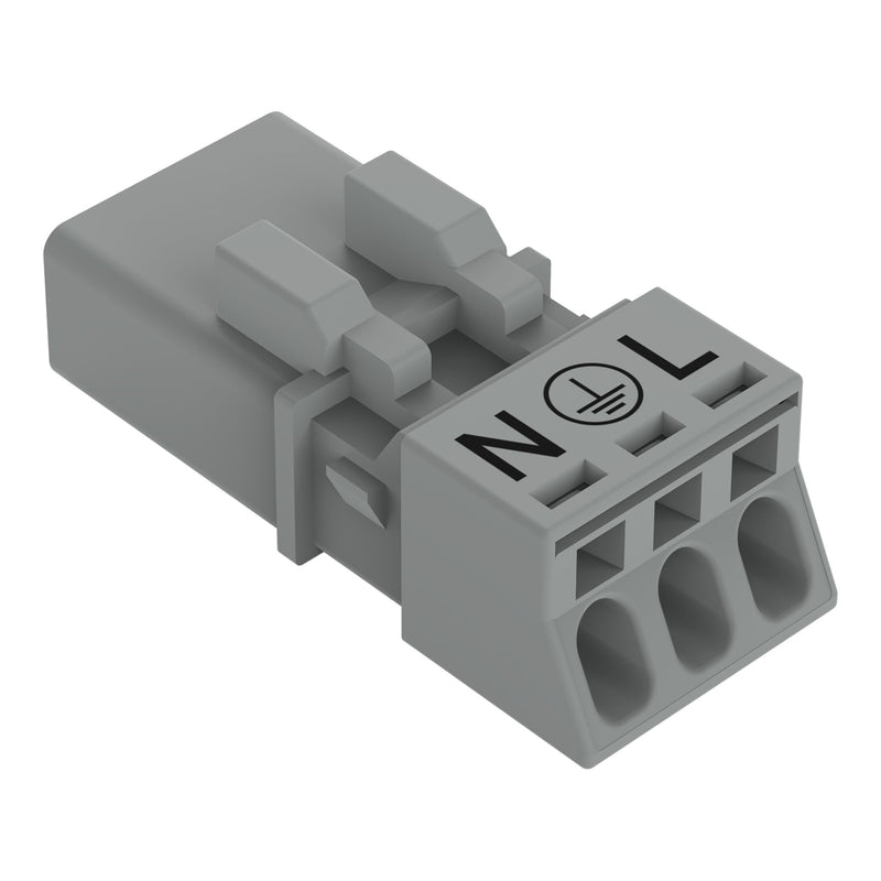 WAGO - Steckverbinder für steckbare Gebäudeinstallation Stecker 3-polig 890-253/060-000 grau − 50 Stück