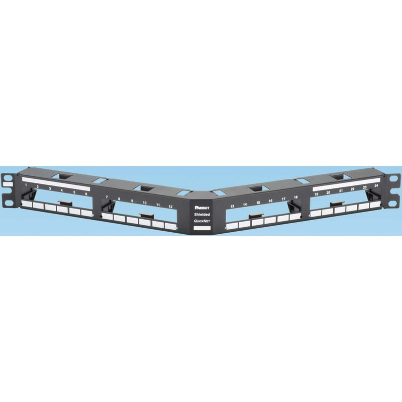 Panduit - Patchpanel Kupfer Verteilerfeld 24-Port QASP24BL gewinkelt